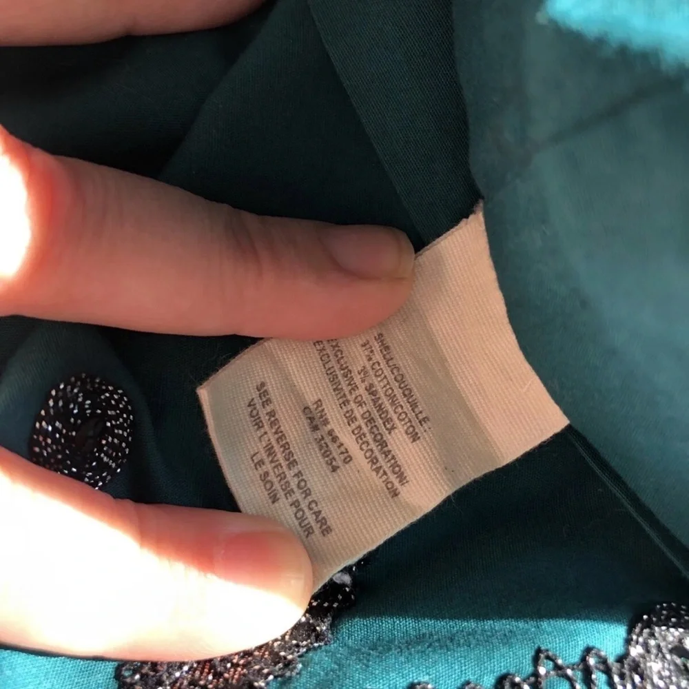 Free People Ocean Teal‎ Beaded Dress 6 Satin Tie Green Blue Shift